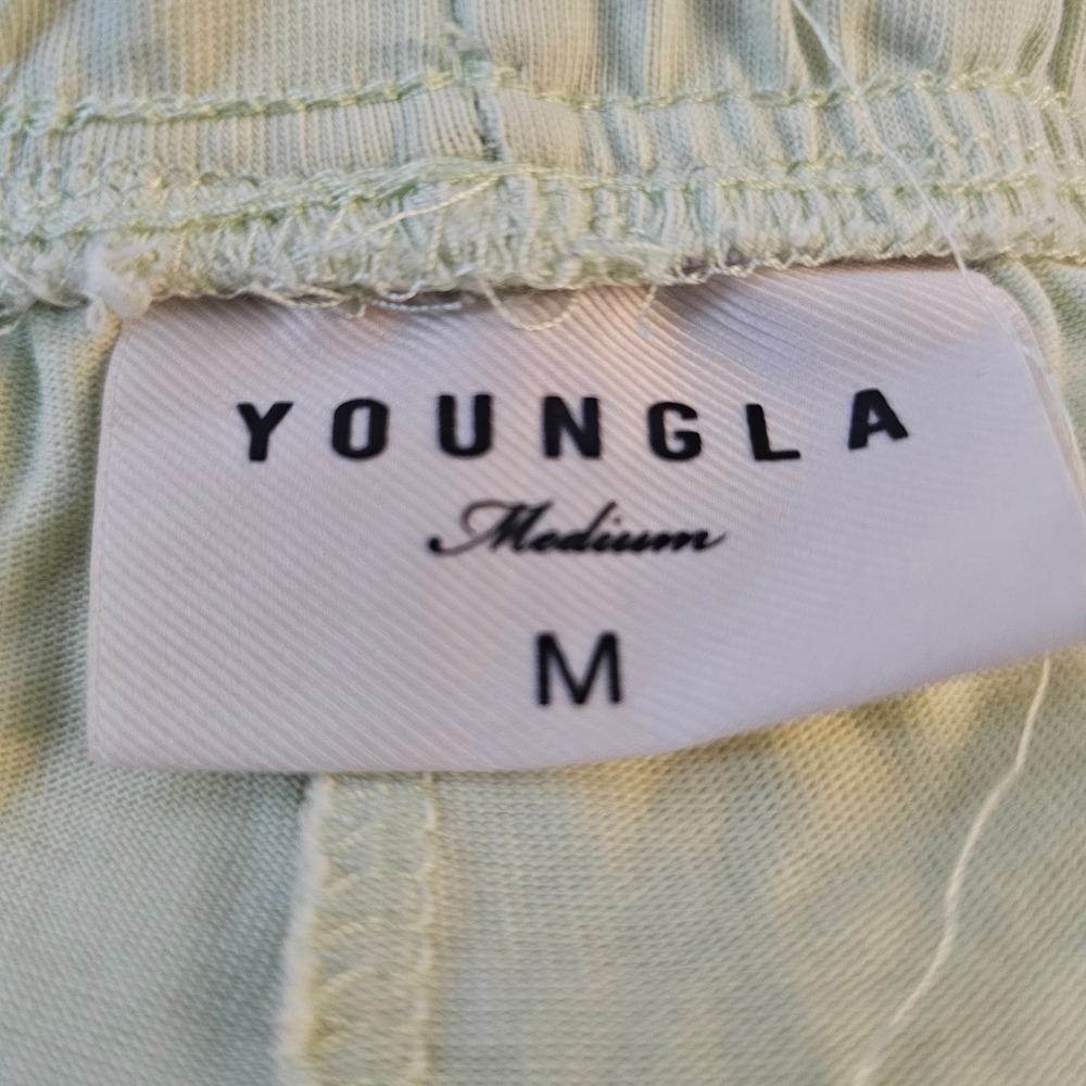 YOUNGLA Men's Light Green Pump Cover Sweatpants Joggers‎ Embroidered Logo Medium - Picture 4 of 6